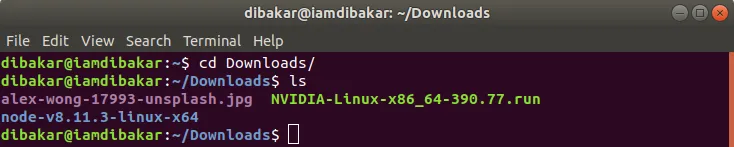 Nvidia driver in Download directory Nvidia driver in Download director